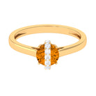 0.75 CT Designer Round Shape Citrine Ring with Diamond Stones Citrine - ( AAA ) - Quality - Rosec Jewels