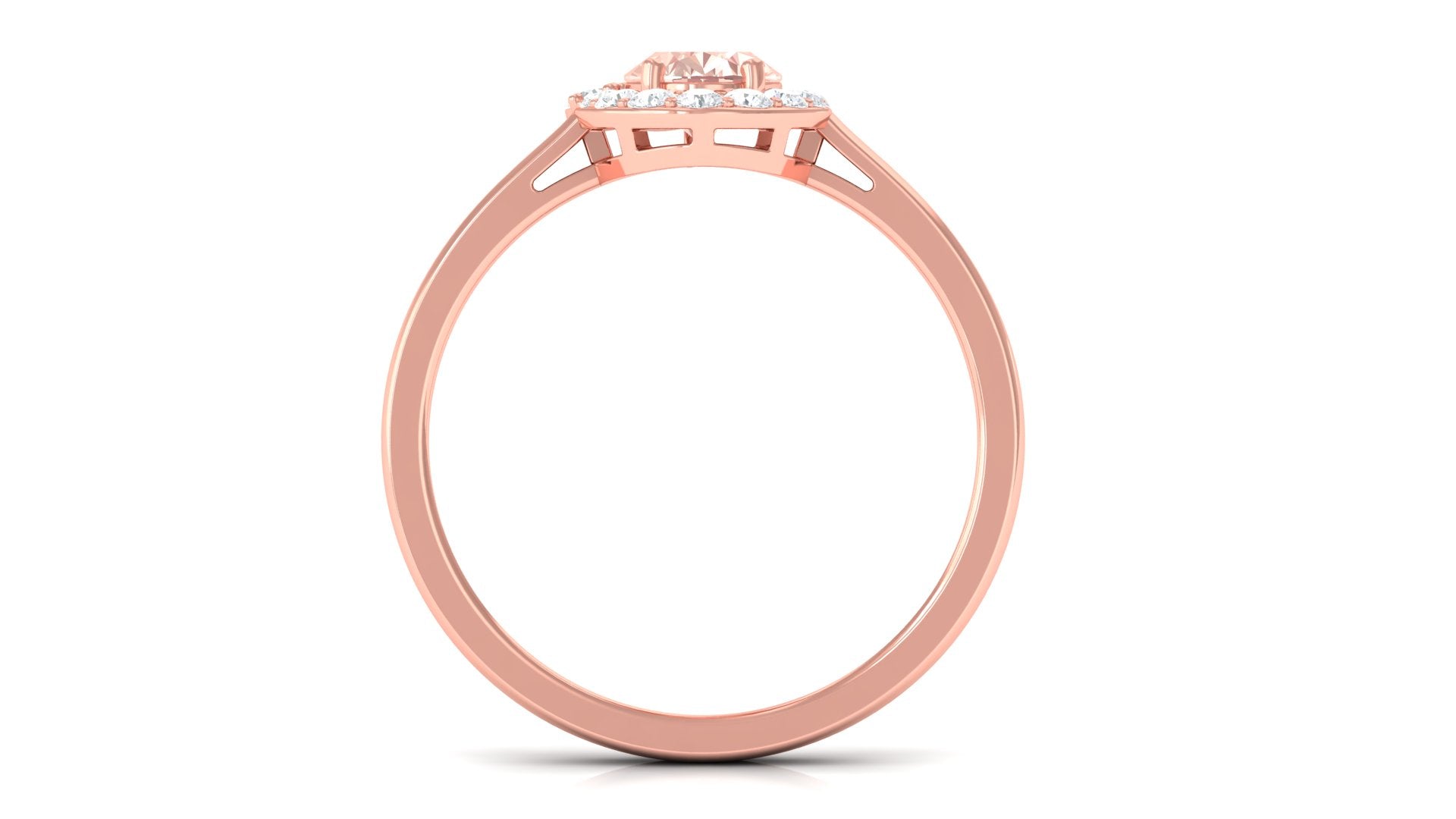 Oval Shape Morganite and Diamond Classic Halo Engagement Ring Morganite - ( AAA ) - Quality - Rosec Jewels