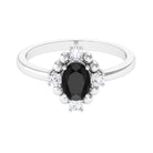 Created Black Diamond Cocktail Engagement Ring Lab Created Black Diamond - ( AAAA ) - Quality - Rosec Jewels