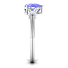 Pear Shape Tanzanite and Diamond Solitaire Ring in Split Shank Tanzanite - ( AAA ) - Quality - Rosec Jewels