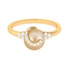 Designer South Sea Pearl Solitaire Engagement Ring with Diamond South Sea Pearl - ( AAA ) - Quality - Rosec Jewels