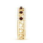 0.5 CT Designer Garnet and Diamond Half Eternity Band Ring Garnet - ( AAA ) - Quality - Rosec Jewels