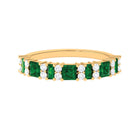 Lab-Created Emerald and Diamond Classic Eternity Band Ring Lab Created Emerald - ( AAAA ) - Quality - Rosec Jewels