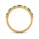 Lab-Created Emerald and Diamond Classic Eternity Band Ring Lab Created Emerald - ( AAAA ) - Quality - Rosec Jewels