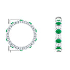 Oval Emerald and Moissanite Eternity Ring Emerald - ( AAA ) - Quality - Rosec Jewels