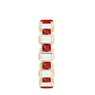 3 CT Princess Cut Created Ruby and Baguette Moissanite Alternate Eternity Ring Lab Created Ruby - ( AAAA ) - Quality - Rosec Jewels