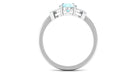 Oval Sky Blue Topaz Solitaire Split Shank Ring with Diamond Sky Blue Topaz - ( AAA ) - Quality - Rosec Jewels