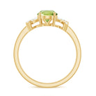 Split Shank Oval Peridot and Diamond Solitaire Engagement Ring Peridot - ( AAA ) - Quality - Rosec Jewels