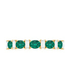 Oval Cut Created Emerald and Moissanite Alternate Half Eternity Ring Lab Created Emerald - ( AAAA ) - Quality - Rosec Jewels