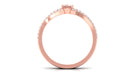 Genuine Morganite and Diamond Stackable Ring Set Morganite - ( AAA ) - Quality - Rosec Jewels