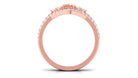 Real Morganite Stackable Ring Set with Diamond Morganite - ( AAA ) - Quality - Rosec Jewels