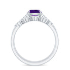 Cushion Cut Amethyst Wedding Ring Set with Diamond Amethyst - ( AAA ) - Quality - Rosec Jewels