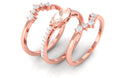 Marquise Cut Morganite Stackable Ring Set with Diamond Morganite - ( AAA ) - Quality - Rosec Jewels