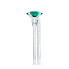 Oval Created Emerald Solitaire Ring Set with Diamond Lab Created Emerald - ( AAAA ) - Quality - Rosec Jewels