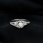 0.50 CT Round Diamond Classic Engagement Ring in Spit Shank Diamond - ( HI-SI ) - Color and Clarity - Rosec Jewels