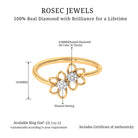 Illusion Set Diamond Twin Floral Promise Ring Diamond - ( HI-SI ) - Color and Clarity - Rosec Jewels