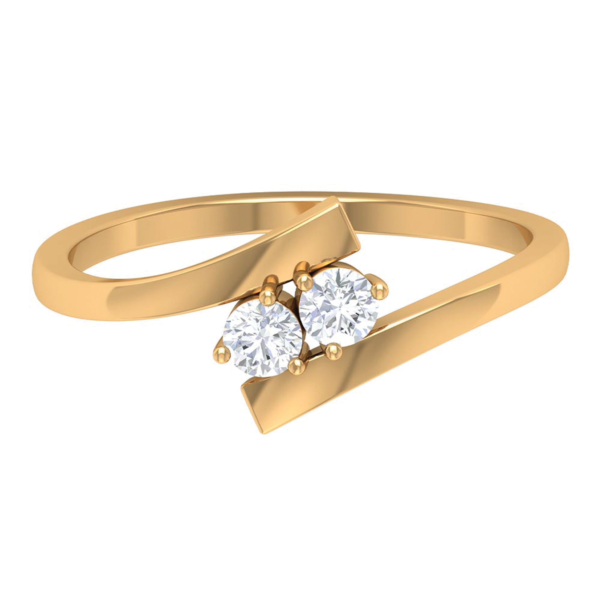 Toi Et Moi Diamond Bypass Promise Ring Diamond - ( HI-SI ) - Color and Clarity - Rosec Jewels