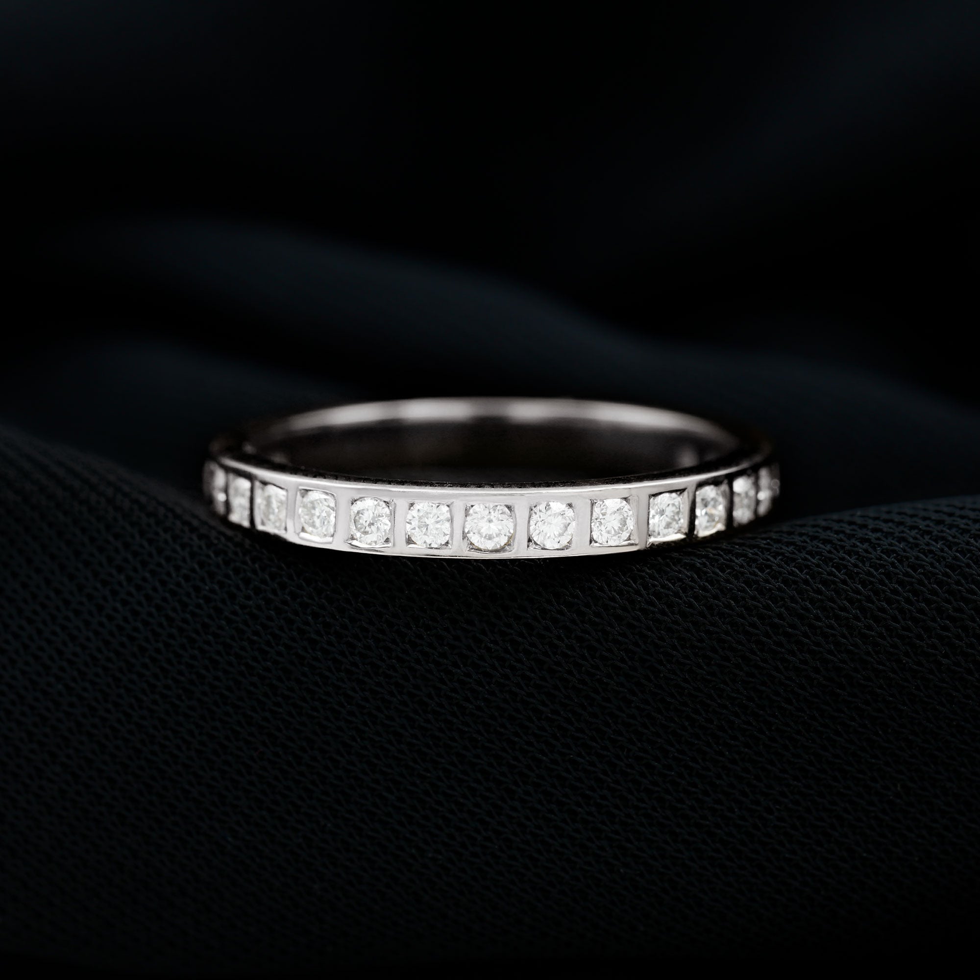 1/2 CT Bar Set Moissanite Half Eternity Ring Moissanite - ( D-VS1 ) - Color and Clarity - Rosec Jewels