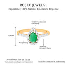 Pear Shaped Emerald Cocktail Ring with Diamond Emerald - ( AAA ) - Quality - Rosec Jewels