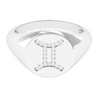 Cubic Zirconia Gemini Zodiac Signet Ring Zircon - ( AAAA ) - Quality - Rosec Jewels