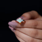 Natural Ethiopian Opal Engagement Ring With Moissanite - Rosec Jewels