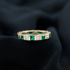 Lab Created Emerald And Moissanite Eternity Band Lab Created Emerald - ( AAAA ) - Quality - Rosec Jewels