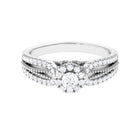 Moissanite Designer Split Shank Engagement Ring Moissanite - ( D-VS1 ) - Color and Clarity - Rosec Jewels