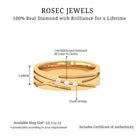 Wide Unisex Band Ring with Flush Set Diamonds Diamond - ( HI-SI ) - Color and Clarity - Rosec Jewels