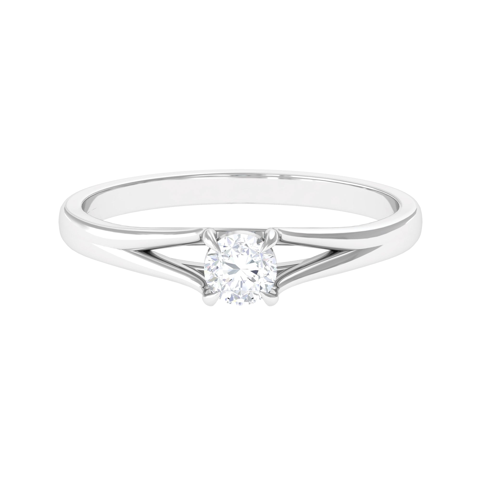 Solitaire Ring with Moissanite in Claw Setting Moissanite - ( D-VS1 ) - Color and Clarity - Rosec Jewels