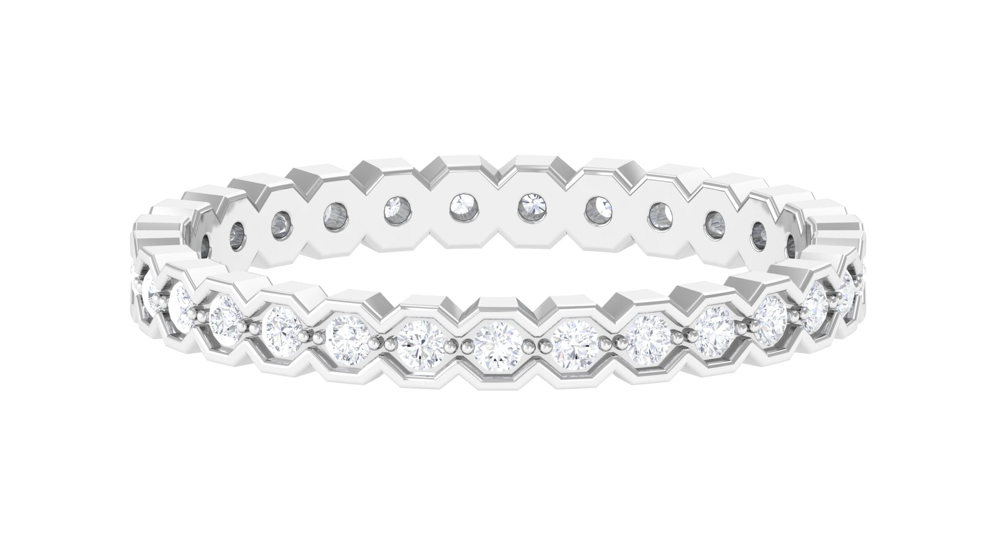 Full Eternity Band Ring with Natural Diamond Diamond - ( HI-SI ) - Color and Clarity - Rosec Jewels