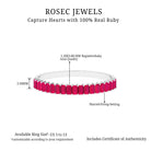 Baguette Cut Ruby Eternity Ring in Shared Prong Setting Ruby - ( AAA ) - Quality - Rosec Jewels