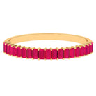 Baguette Cut Ruby Eternity Ring in Shared Prong Setting Ruby - ( AAA ) - Quality - Rosec Jewels