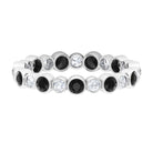 1.5 CT Alternate Black Diamond and Moissanite Uneven Eternity Band Ring Black Diamond - ( AAA ) - Quality - Rosec Jewels