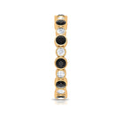 1.5 CT Alternate Black Diamond and Moissanite Uneven Eternity Band Ring Black Diamond - ( AAA ) - Quality - Rosec Jewels