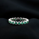 Milgrain Bezel Set Emerald Eternity Ring Emerald - ( AAA ) - Quality - Rosec Jewels