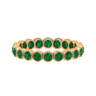 Milgrain Bezel Set Emerald Eternity Ring Emerald - ( AAA ) - Quality - Rosec Jewels