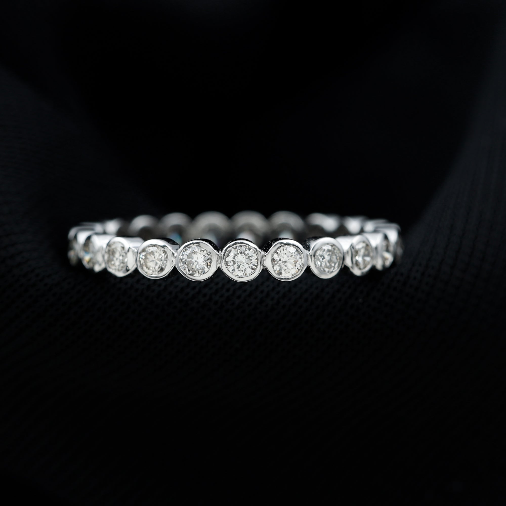 Real Diamond Eternity Ring in Bezel Setting Diamond - ( HI-SI ) - Color and Clarity - Rosec Jewels