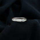 Channel Set Certified Moissanite Half Eternity Band Ring Moissanite - ( D-VS1 ) - Color and Clarity - Rosec Jewels