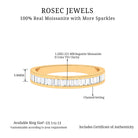 Channel Set Certified Moissanite Half Eternity Band Ring Moissanite - ( D-VS1 ) - Color and Clarity - Rosec Jewels