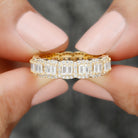 Designer Cubic Zirconia Semi Eternity Band Ring Zircon - ( AAAA ) - Quality - Rosec Jewels