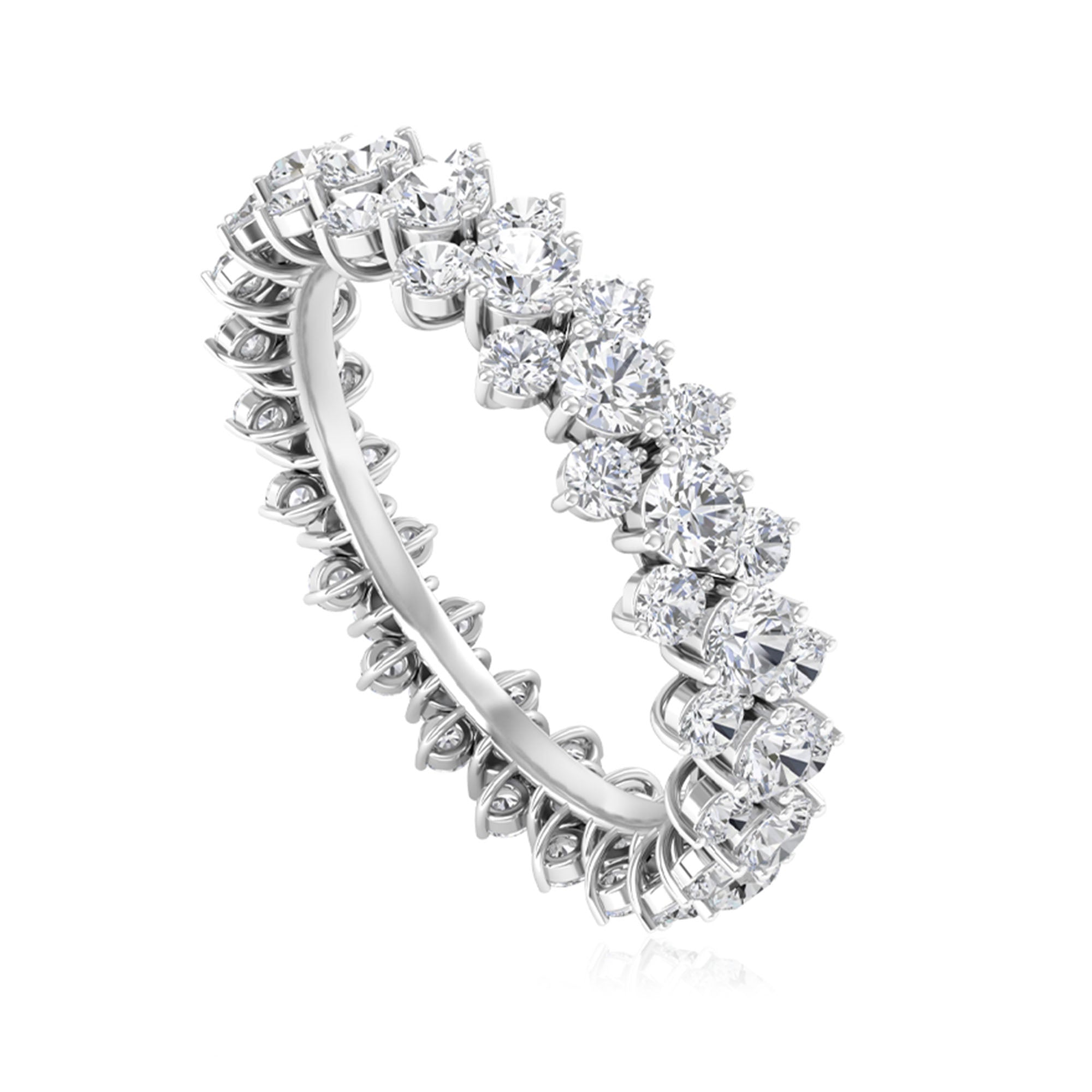 3.5 CT Zircon Cluster Eternity Ring in Prong Setting Zircon - ( AAAA ) - Quality - Rosec Jewels