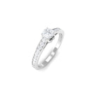 Minimal Round Diamond Promise Ring Diamond - ( HI-SI ) - Color and Clarity - Rosec Jewels