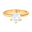 Round Moissanite Solitaire Ring in 6 Prong Setting Moissanite - ( D-VS1 ) - Color and Clarity - Rosec Jewels