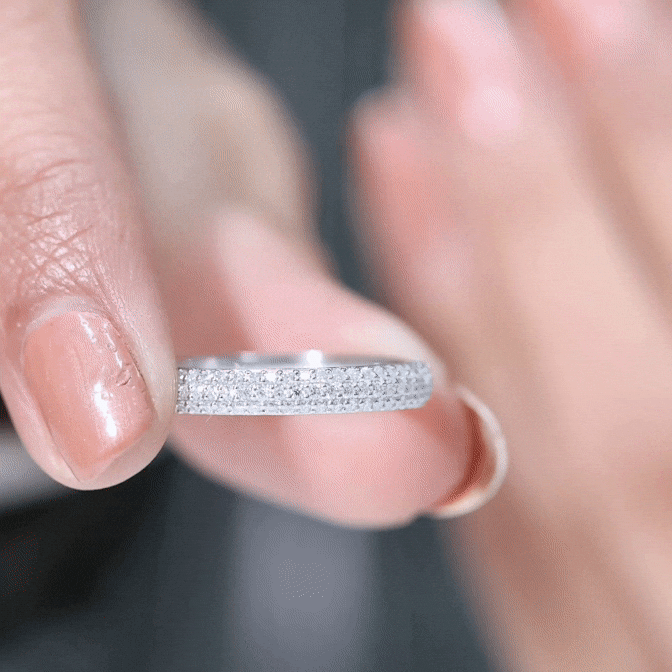 Simple Moissanite Eternity Wedding Band Ring Moissanite - ( D-VS1 ) - Color and Clarity - Rosec Jewels
