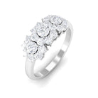 1 CT Zircon Floral Cluster Engagement Ring Zircon - ( AAAA ) - Quality - Rosec Jewels