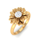 Round Shape Real Diamond Flower Engagement Ring Diamond - ( HI-SI ) - Color and Clarity - Rosec Jewels