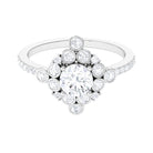 Round Moissanite Vintage Style Engagement Ring Moissanite - ( D-VS1 ) - Color and Clarity - Rosec Jewels