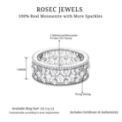 Designer Moissanite Wedding Band Ring Moissanite - ( D-VS1 ) - Color and Clarity - Rosec Jewels