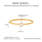 Natural Diamond Dainty Promise Ring in Bezel Setting Diamond - ( HI-SI ) - Color and Clarity - Rosec Jewels