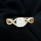 4 CT Cushion Cut Moissanite Solitaire Crossover Ring in Gold Moissanite - ( D-VS1 ) - Color and Clarity - Rosec Jewels